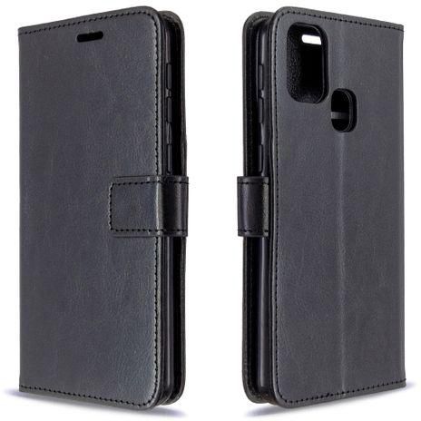 For Galaxy M31 Crazy Horse Texture Horizontal Flip Leather Case(Black)
