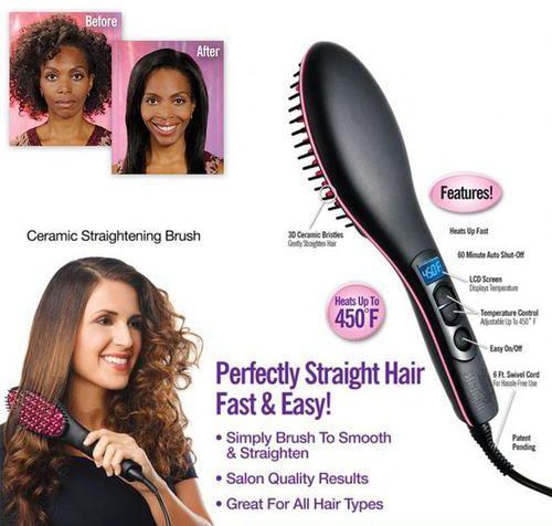Generic Ceramic Brush Hair Straightener Electric Comb price from jumia in  Kenya - Yaoota!