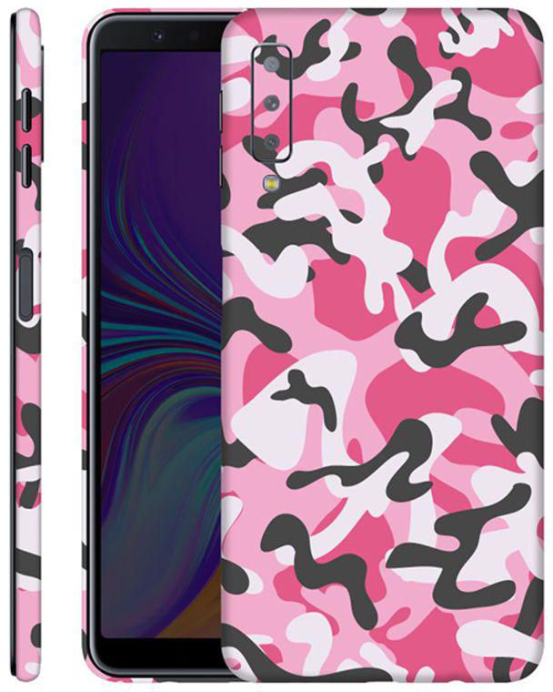 Protective Vinyl Skin Decal For Samsung Galaxy A7 2018 Pink Camouflage