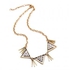 Vintage Rhinestone Hollow Out Triangle Shape Necklace - Golden