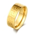 خاتم  نسائي من ستانلس ستيل مزين بخطوط مائلة مطلي بالذهب عيار18  ‫(مقاس  10 )  NO.R51