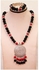 A Beautiful Necklace And Bracelet Of Black And Red Beads