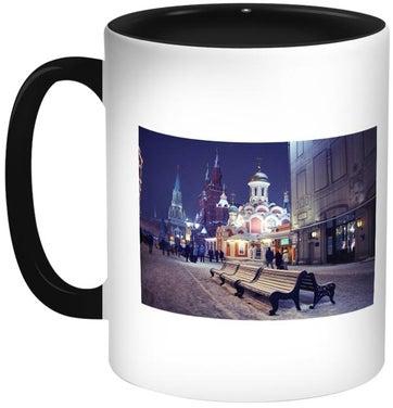 Russia Printed Coffee Mug Black/White/Blue