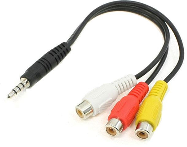 3.5mm Male Plug to 3RCA Female Cable Adapter For AV Audio video LCD TV HDTV