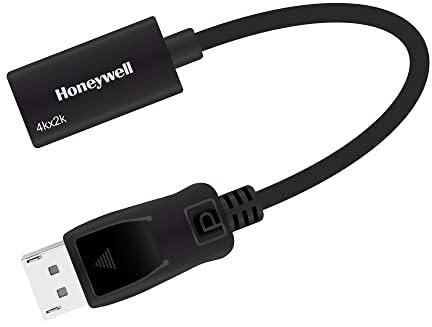 Honeywell Display Port to HDMI Adapter, 4K 3D Resolution with Surround Sound Audio Support, Male-Female Adapter, Compatible with LED Displays, Laptop, Gaming Console, Projector- Black