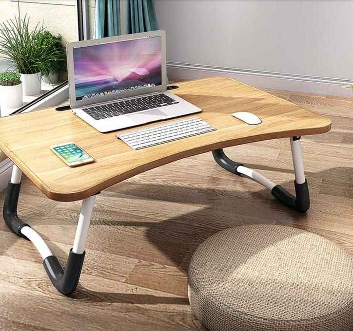 Foldable Laptop Table, Dining Table With A Hole, Notebook Holder, Bed Table For Breakfast And Work And Watch Movies On The Bed / Sofa / Land