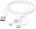 Hama 187200 3-in-1 USB-A to Micro-USB, USB-C and Lightning Multi Charging Cable, 1.0 Meter Length, White