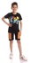 Andora Bi-Tone Verical Color Block Shorts - Orange & Black