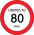 Speed Limit Sticker 80 KM PACK OF 2 PRINTED BY Up To Date Egypt