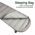 Spliceable Washable Camping Sleeping Bag Lightweight Warm and Soft Envelope-type Sleeping Bag Grey