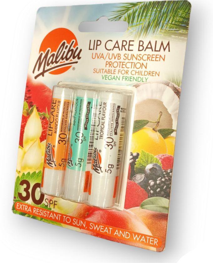 Malibu Lip Care Balm 3X With MANGO MINT TROPICAL Flavour Spf 30