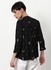 Printed Casual Woven Top Black