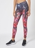 Women's High Rise Sports Training Workout Stretch Leggings With Elastic Waist And All Over Print Red/Black/Floral
