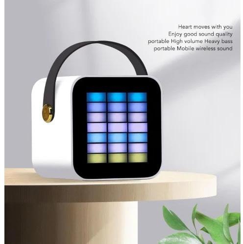 Mini Handheld Karaoke Hifi Bluetooth Speaker With Rgb Colorful Wireless Microphone