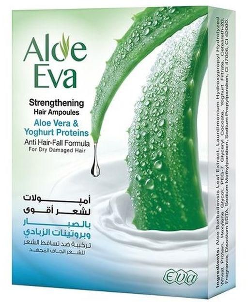 Aloe Eva امبولات لشعر اقوي بالصبار وبروتينات الزبادي لتساقط الشعر 4 امبولات
