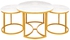 Get Metal Side Table, Side Table, 3 Pieces Of 70×45 Cm - White Gold with best offers | Raneen.com