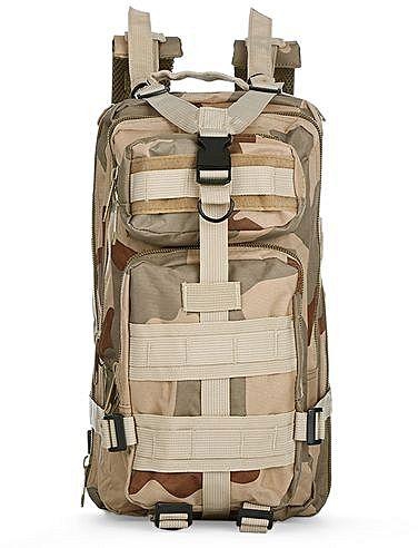 Generic 3P Military 30L Backpack Sports Bag For Camping Traveling Hiking Trekking - Three S+ Camouflage