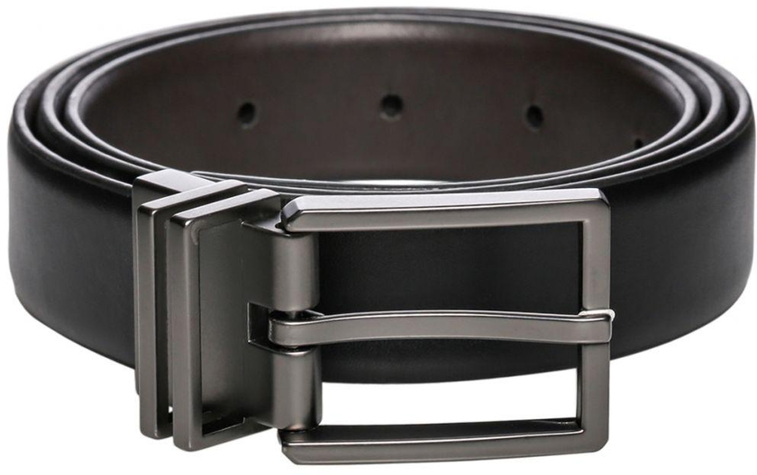 Calvin Klein 297397496-BBG Leather Dress Belt for Men - 38 US, Black/Brown