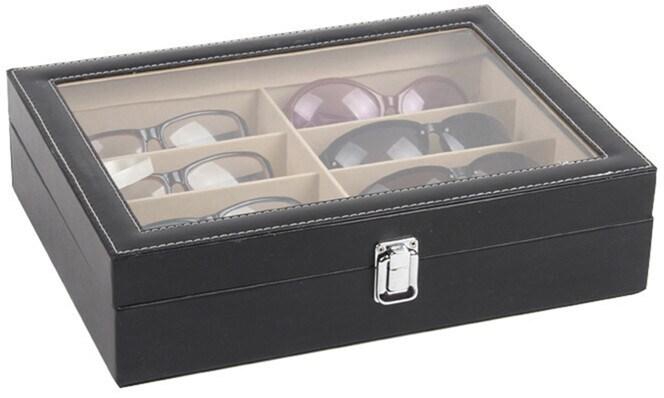 8-Grid Eye Glasses Case Eyewear Sunglasses Display Storage Box Holder Organizer Tidy Tool
