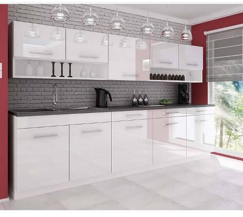 High Gloss White Kitchen Cabinets, White Gloss Wall Mounted Kitchen Cabinets In Nigeria