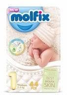 Molfix Baby Diapers 1 Newborn, 2-5 kg - 44 Diapers