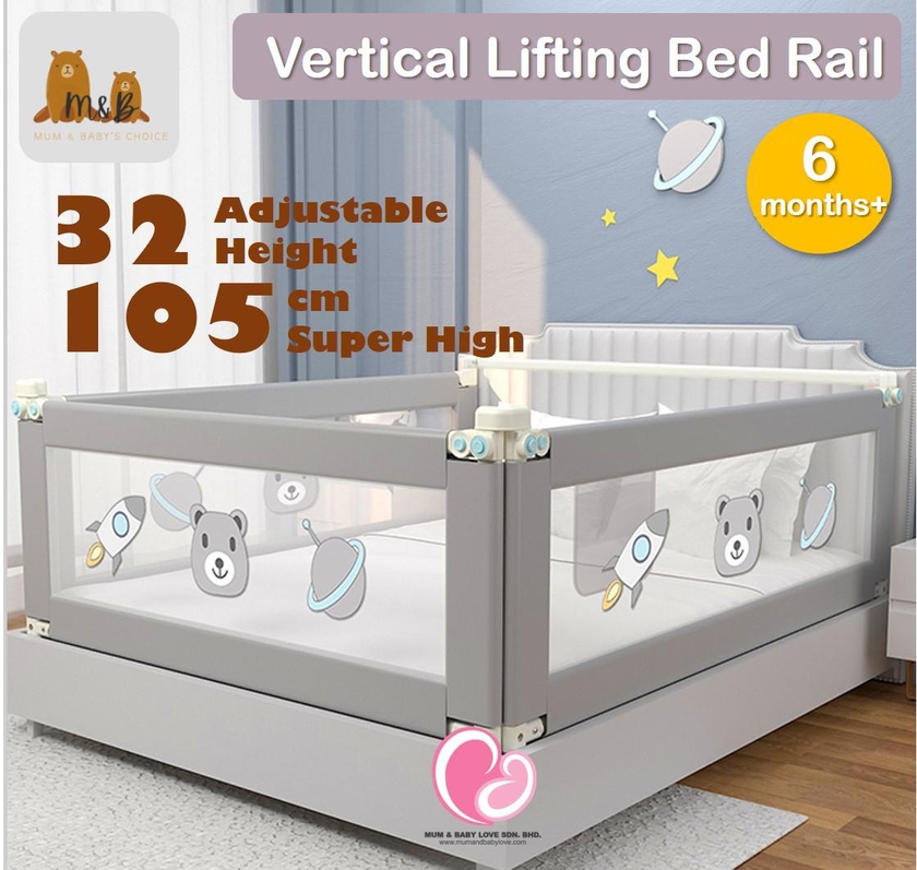 M&B Vertical Lifting Extra High Bed Rail (1.5m 5 Feet/ 1.9m 6 Feet)