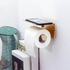 Toilet Paper Roll Holder Bathroom Tissue Wall Mounted Storage Hook Phone Holder Golden