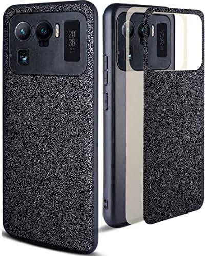 AIORIA for Xiaomi Mi 11 Ultra Case 5G, 6.81 inch Premium PU Leather Phone Cover Retro Design Full Protective case for Xiaomi Mi 11 Ultra 5g (Black)