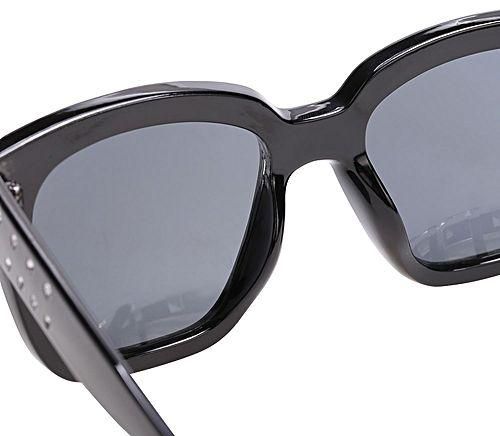 Sunshine Black Trendy Unisex Rivets Square Shape Sunglasses