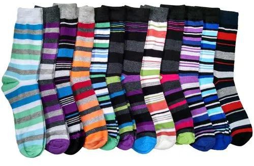 Fashion Strips Happy Socks 10Pairs Set 100% Cotton Assorted colours. Men's Gift