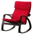 POÄNGRocking-chair, black-brown, Ransta red