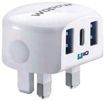 Dual USB Port Wall Charger White