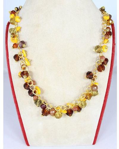 Moon Stone Colorful Gemstone Necklace - Multicolor