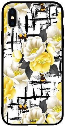 Skin Case Cover -for Apple iPhone X White and Yellow Flowers with bees White and Yellow Flowers with bees