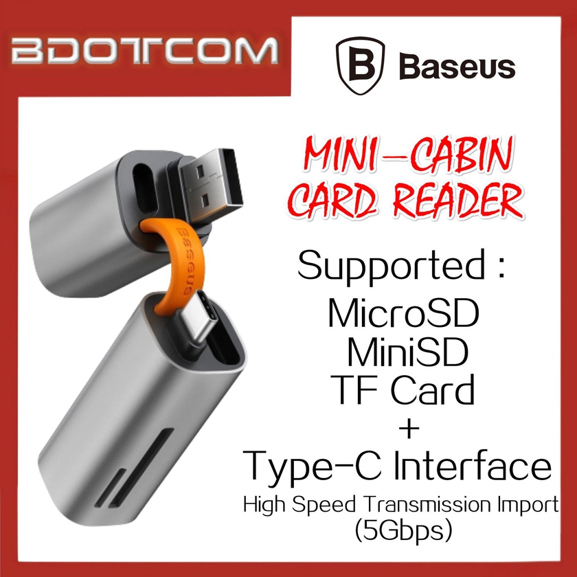 Baseus Mini Cabin Memory Card Reader Type C Interface + TF MicroSD