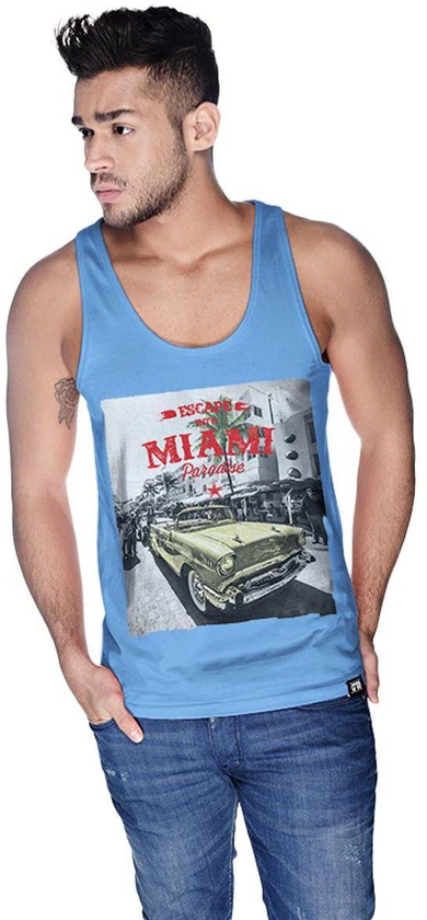 Creo Miami Car Beach Tank Top for Men - XL, Blue