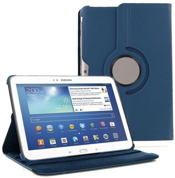360 Degree Rotating Case Stand Cover For Samsung Galaxy Tab 4 7" Tablet Dark Blue