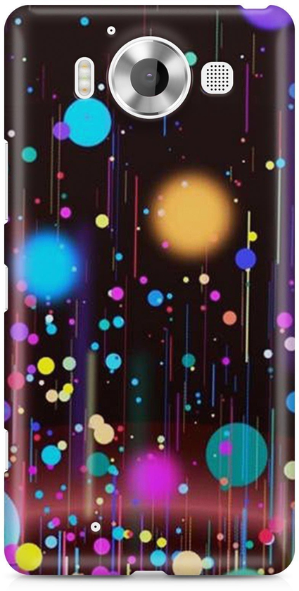 Bright Colour Oil Spilt Dripping Ink Dots Polka Luxury Bumper PU Plastic Cover Straight Phone Case for Nokia Lumia 950
