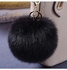 Soft Fluffy Keyring For Handbags Black