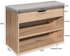Gr8 Home Wooden Ottoman Shoes Storage Rack Bench Padded Grey Seat Cabinet Cupboard Stool Stand