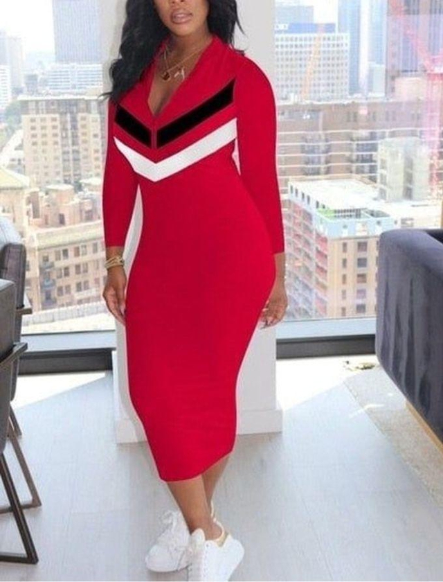 Lynda Red Fitted Classy Dress