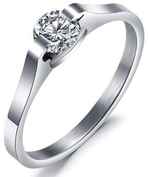 Splendid Sterling Silver Ladies Engagement Ring 005 - Silver