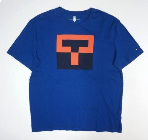 Tommy Hilfiger Blue Cotton Round Neck T-Shirt For Men