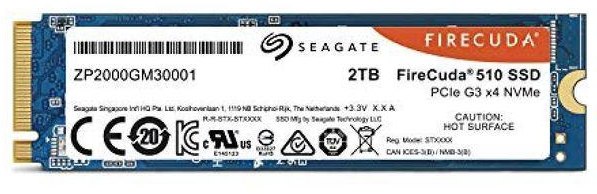Seagate 510 M.2 With 3 years of data recovery 2TB Read speed 3,450MB / Write speed 3,200MB Built-in SSD 3D TLC ZP2000GM30021