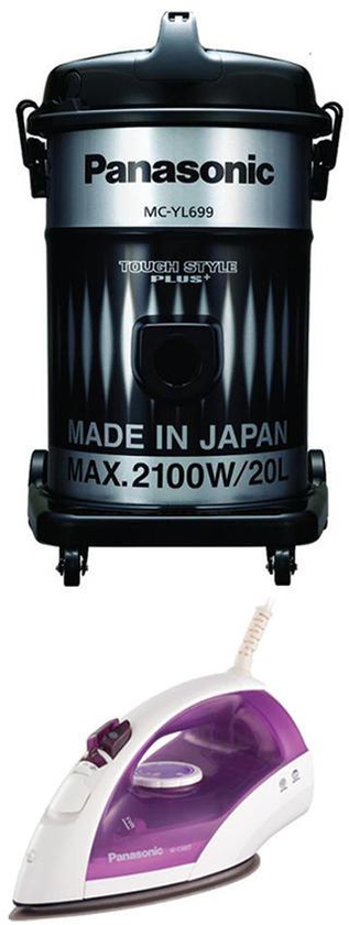 Panasonic Vacuum Cleaner - 2100W + Steam Iron - 1800W