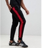 BLACK JOGGERS WITH RED STRIPE