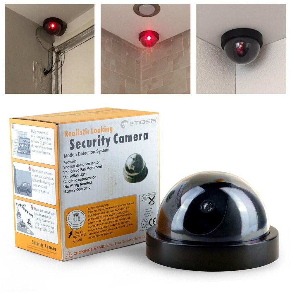 Generic-Fake Camera Dummy Waterproof Security CCTV Surveillance Camera With Flashing Red Led Light Dome Camera