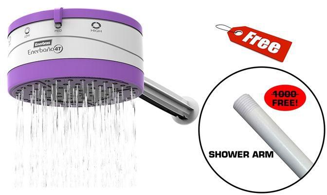 4 T Instant Shower Water Heater + Free Shower Arm