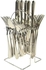 Generic 24 Pcs Stainless Steel Cutlery Set Cutlery + Rack .