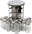 DELAVALA Revolving Spice Rack Organizer - Stainless Steel Spice Tower with Spice Jars, Rotating Standing Cabinet Seasoning Rack for Kitchen (16-Jar Spice Organizer - Spice Organizer- Steel)